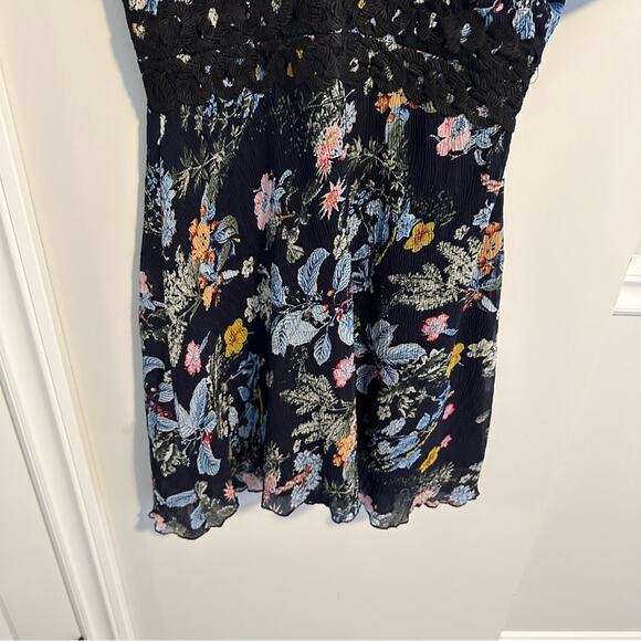 Anthropologie Foxiedox Black Floral Mini Dress Medium - Picture 8 of 11